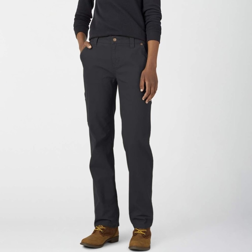 Dickies Women's Relaxed Straight Carpenter Duck Pant - Black